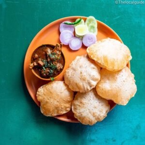 Poori with Chicken Fry