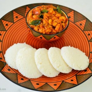 Idly with Prawn Curry